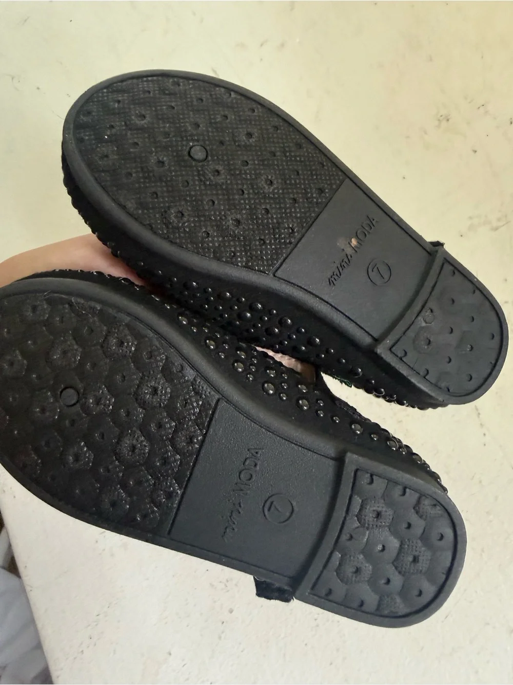 Moda Black Girls Mary Jane Flats with Rhinestone Studs